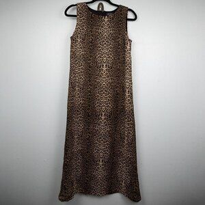 Virgo leopard print sleeveless tunic maxi dress-L